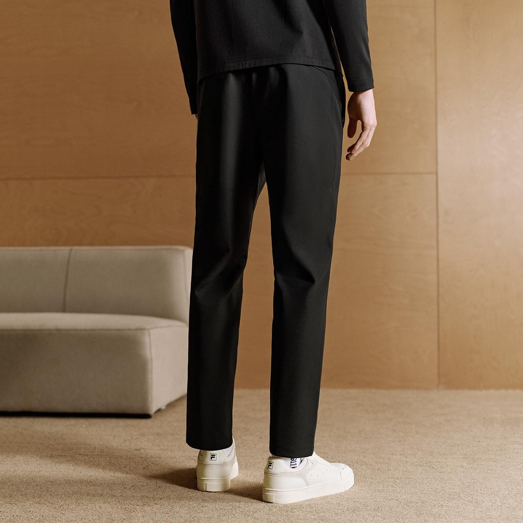 Fila A.P. Classic Simple Versatile Soft Skin-Friendly High Elastic Knitted Sports Pants Men Bottoms Deep-Black A11M611602FBK