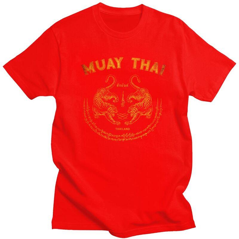 Individuelles Cooles Muay Thai Tiger T-Shirt Herren Kurzarm 100% Baumwolle T-Shirt Freizeit Sak Yant Tattoo Kickboxen Thailand T-Shirts