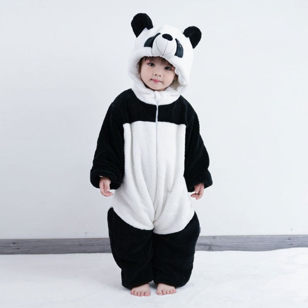 Soft Baby Hooded Rompers Coral Fleece Children Pajamas Kawaii Infant Jumpsuits Autumn