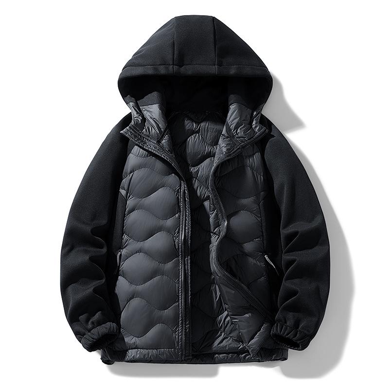 2025 Schicke Patchwork-Daunenjacke: Herbst/Winter Kurzer Stil, Große Größen, Koreanische Akademische Mode.