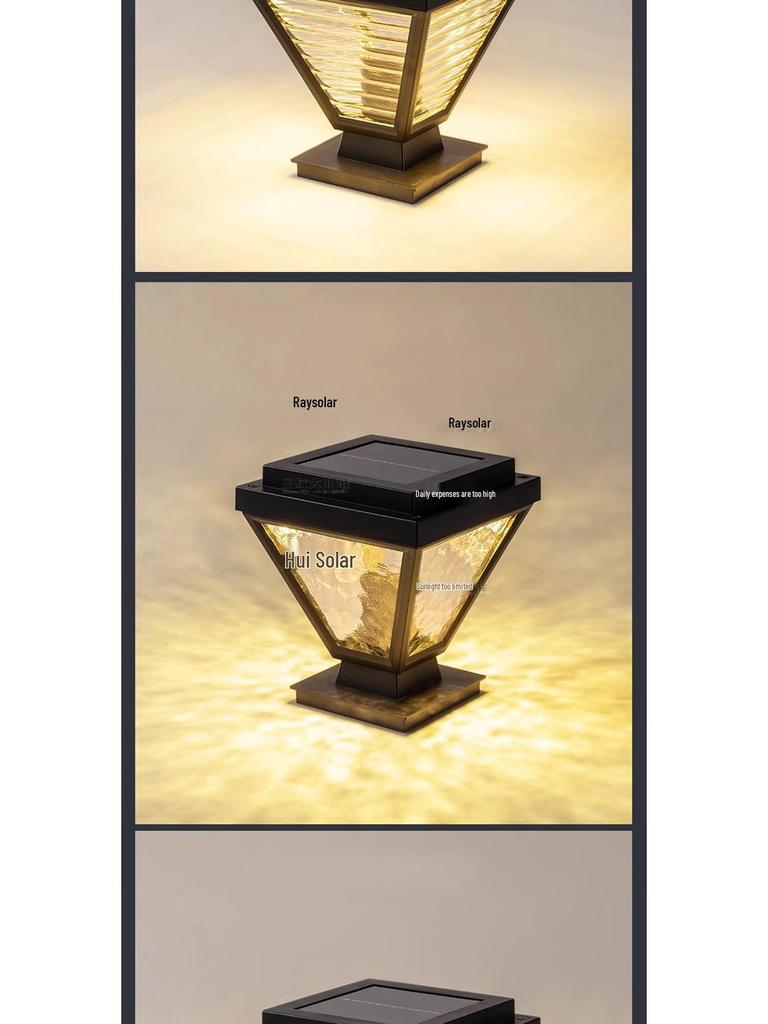 Modern Solar Outdoor Waterproof Pillar Light for Gardens, Courtyards, and Fences