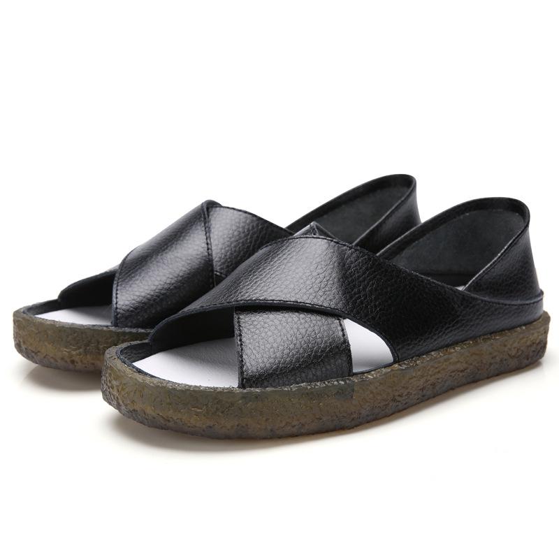 Korean Style Women's Cross Strap Sandals - Large Sizes for Mothers and Pregnant Women