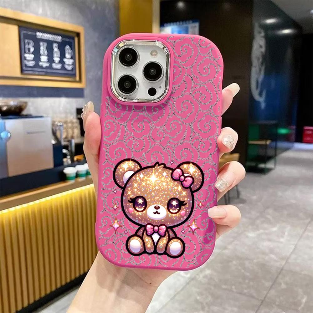 Phone Case: 2D Flat Design Suitable for iPhone 18 17 16 15 14 13 Pro Protective Case, Couple Style, Golden Brown Little Bear, Christmas and Halloween