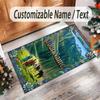 Landscape Theme Crystal Velvet Floor Rug Personalized Custom Name Text Warm Carpet Home Decoration