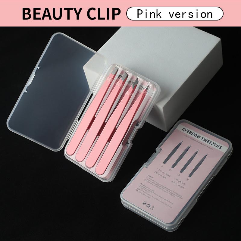 

1Set Eyelash & Eyebrow Tweezers Kit – Stainless Steel Straight & Slant Tip, Facial Hair Removal Tool for Women, Gift Box Set зелёный