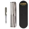 GB KENT Kent Handmade Hair Comb with Case 112mm Pocket Comb (Gray & Leather Case)