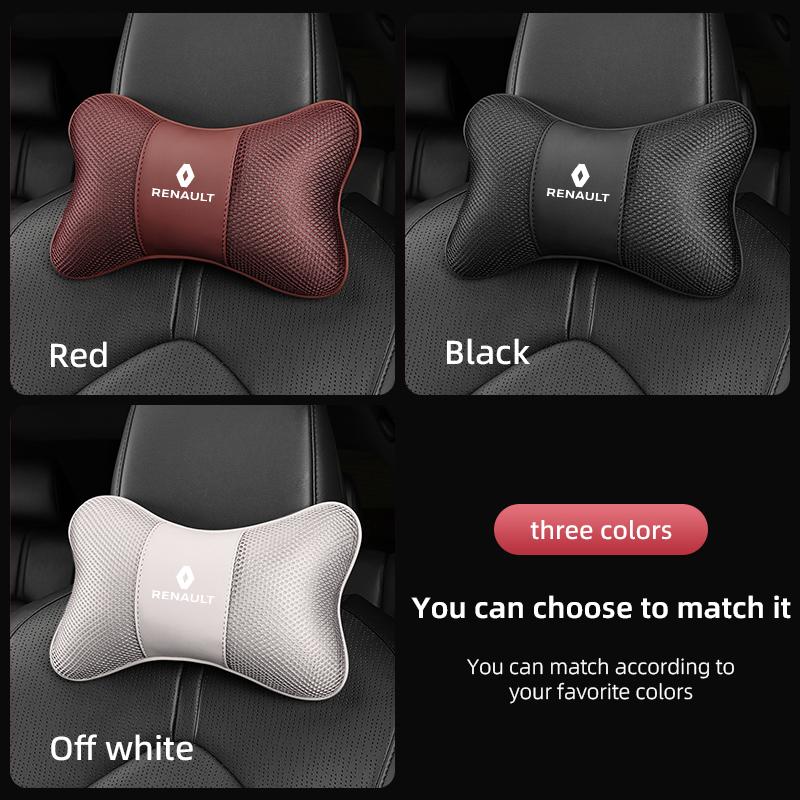 For Renault 2026 New Hub Caps 1Pcs Car Seat Headrest Ice Silk Neck Pillow Protector Pad For Renault QM6 Kadjar Clio Koleos Megan
