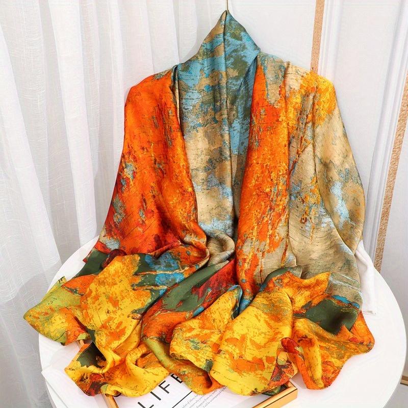

New Satin Silk Shawl Hijab Women Wraps Patchwork Scarf Lady Headscarf Stoles With Elegant Style Shawl Soft Pashmina