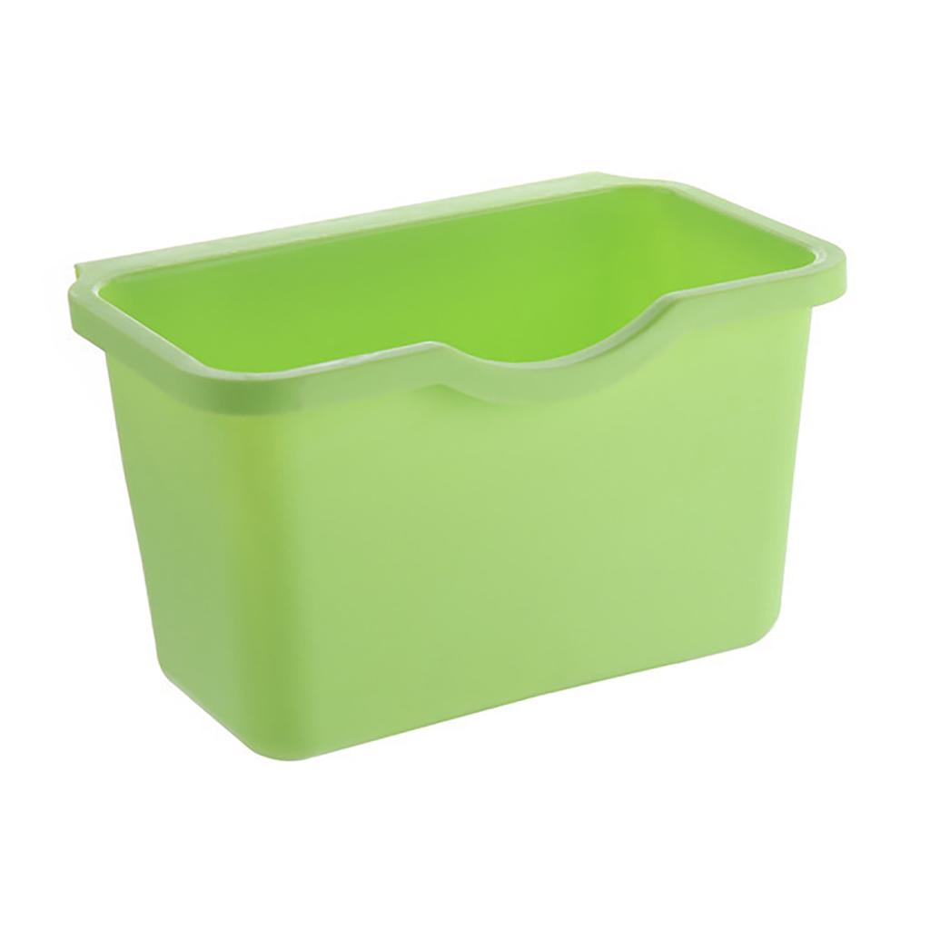 Hanging Trash Can Space Saving Large Capacity Uncovered Garbage Waste Bin for Home Kitchen Bathroom Small Size Green