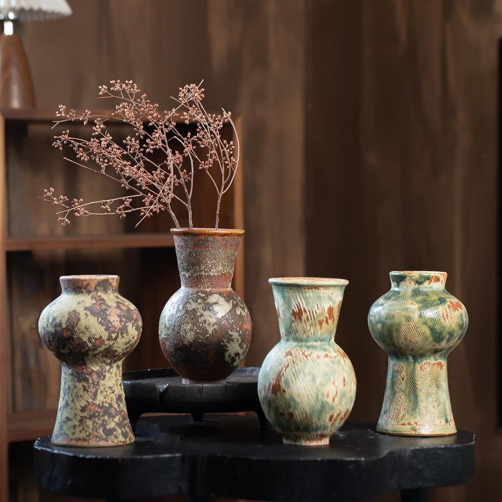 Wabi-Sabi Retro Ceramic Vase: Chinese Style for Living Room and Tea Room Flower Arrangements