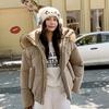 Podzim Zima Zahustit Teplá Parka Ženy Neformální Sladké Jednobarevné Velká kapsa Volná Kabát s kapucí Bundy Outwear