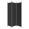 VidaXL Cloison de Séparation 3 Panneaux Séparateur de Pièce Pliable Diviseur Écran d'Intimité Paravent Décoration Salon Noir 350181