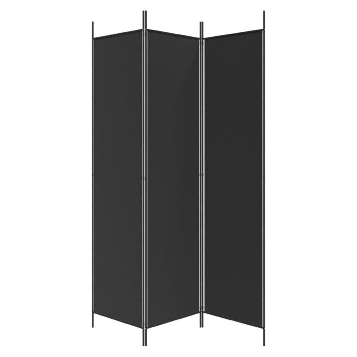 VidaXL Cloison de Séparation 3 Panneaux Séparateur de Pièce Pliable Diviseur Écran d'Intimité Paravent Décoration Salon Noir 350181