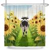 Fresh Pastoral Style Bathroom Shower Curtains Sunflower Calf Bathtub Bathroom Waterproof Curtain With Hooks Polyester Curtains