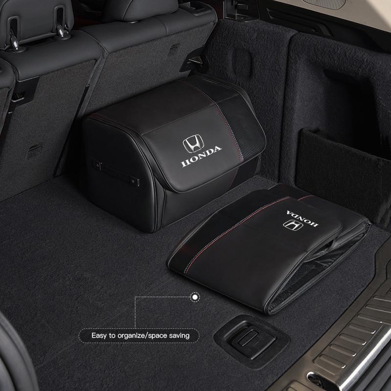 Car High-capacity Leather Storage Bag Car Trunk Organizing Box For Honda Civic Accord Fit Jazz Pilot CRV Odyssey Passport City