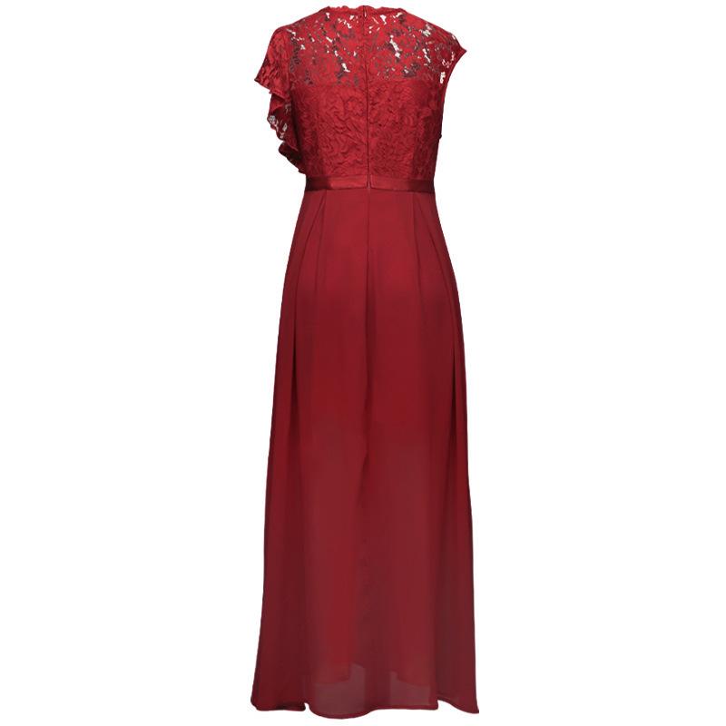 European & American Hot-Selling Lace Evening Dress, High Waist Long Skirt