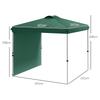 Folding Garden Tent of 2.5x2.5 M with Adjustable Height Anti-UV with 1 Side Wall and Sand Bags Green