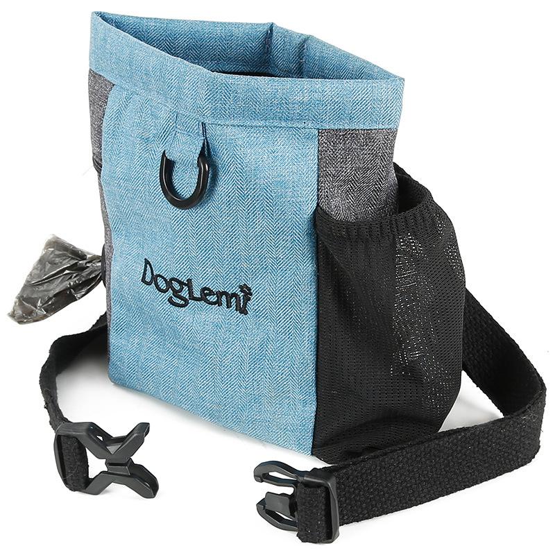 Waterproof Dog Training Treat Pouch Adjustable Waist Fanny Pack Snack Holder with Poop Bag Dispenser for Dog Walking