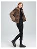 Winter Short Hooded Lamb Wool Stitching Warm Down Jacket