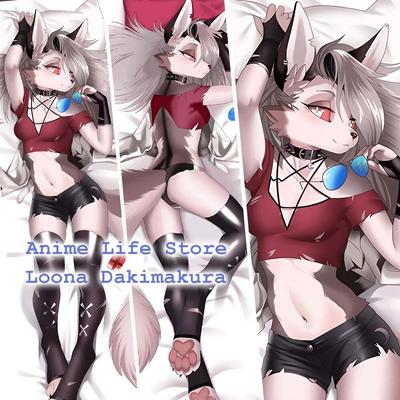 Anime (Höllenboss) Loona Körperkissenbezug Peachskin 2WAY Dakimakura Furry Kissenbezug Schlafumarmung Kissenbezug Home Decor