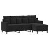 VidaXL Canapé à 3 places avec repose-pieds Noir 180 cm Velours, canapé, canapé avec repose-pieds, canapé trois places, 3201112