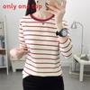 Cotton Striped Oversized Long Sleeve T Shirt For Women Autumn Casual Comfortable Wear