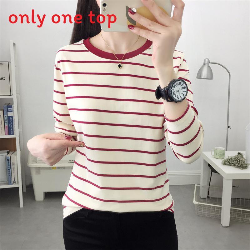 Cotton Striped Oversized Long Sleeve T Shirt For Women Autumn Casual Comfortable Wear