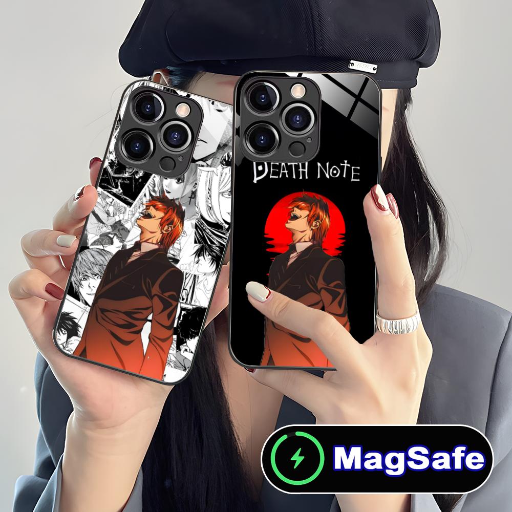 Death Note Kira Light Mobile Phone Case for iPhone 17 16 15 14 13 12 11 Air Pro Max Plus Mini MagSafe Glass Colorful Cover Cover