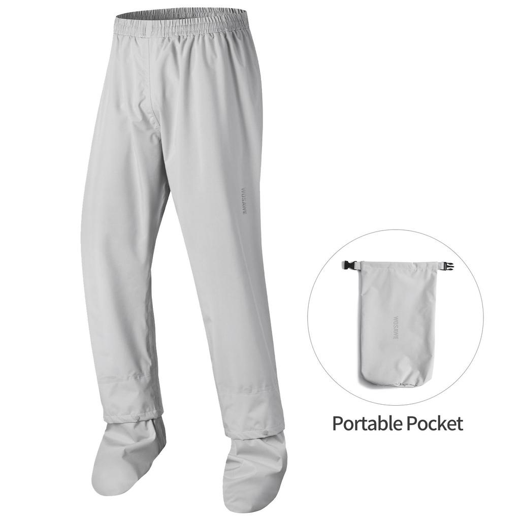 Wosawe Pánské cyklistické nepromokavé kalhoty odolné proti povětrnostním vlivům s návleky na boty, reflexní rychleschnoucí cyklistické kalhoty