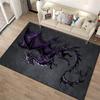 "Dunkelvioletter Drache mit Flügelmuster Teppich für Wohnzimmerdekoration" Geeignet für den Einsatz als Anti-Rutsch-Matte für Wohnzimmer, Schlafzimmer, Sofas