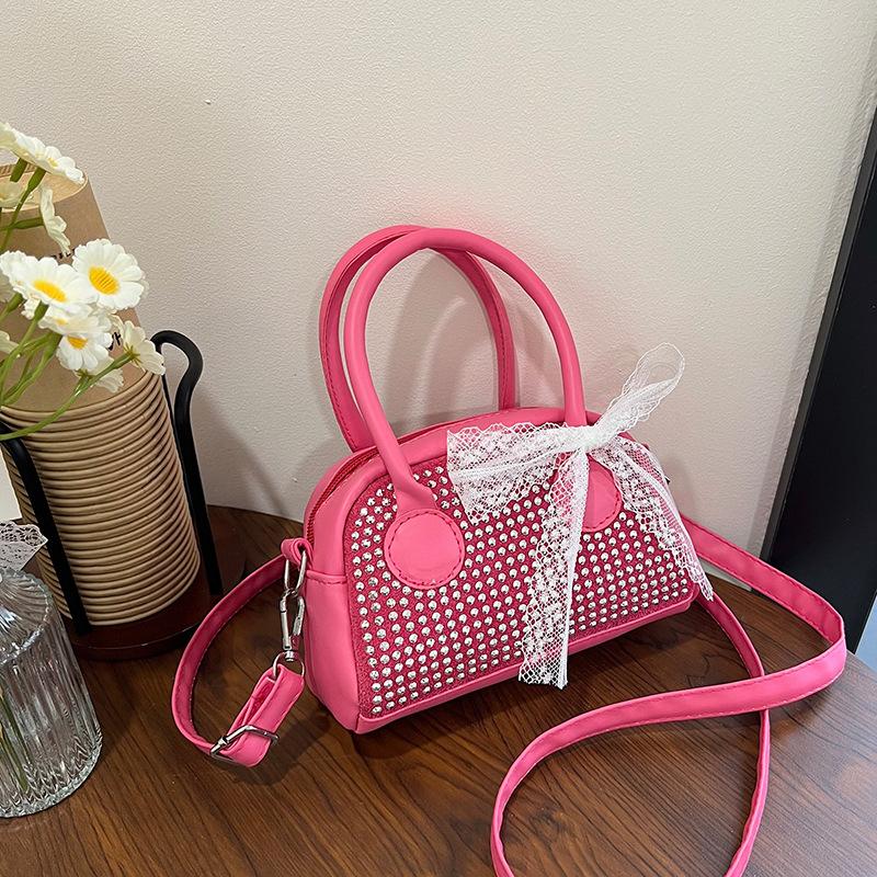 Diamond-inlaid Bag for Women New Large Capacity Rhinestone Hand Pillow Bag Simple High-quality Texture One-shoulder Crossbody Bag