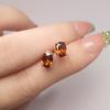 Rich Imitation Garnet Ring Set, Retro Gold-Plated Three-Piece Set.
