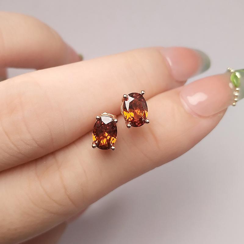 Rich Imitation Garnet Ring Set, Retro Gold-Plated Three-Piece Set.