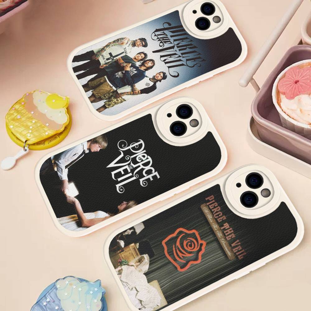 Custodia per Telefono P-Pierce The Veil Band per iPhone 16 15 14 13 12 11 Pro Max Plus Copertura in Pelle Antiurto