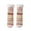Anti Slip Thicken Velvet Socks Patchwork Sleeping Socks Warm Fleece Socks Women  Winter