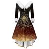 Women's Fashion Casual V-Neck Christmas Print Long Sleeve Dress