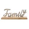 Hestia Silver Metal Family Sign on a Wood Base