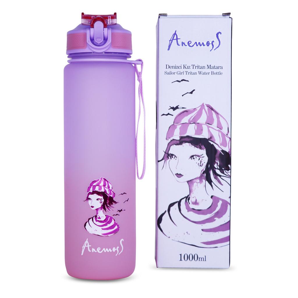 Anemoss Sailor Girl Tritan Water Bottle 1000 ml / 33.8 oz
