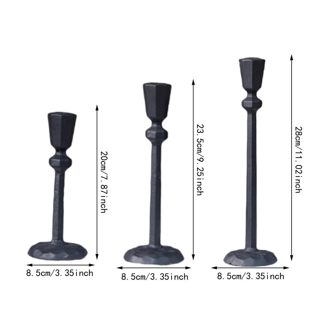 3x Pillar Candle Holders Decorative Candle Stands for Wedding Living Room