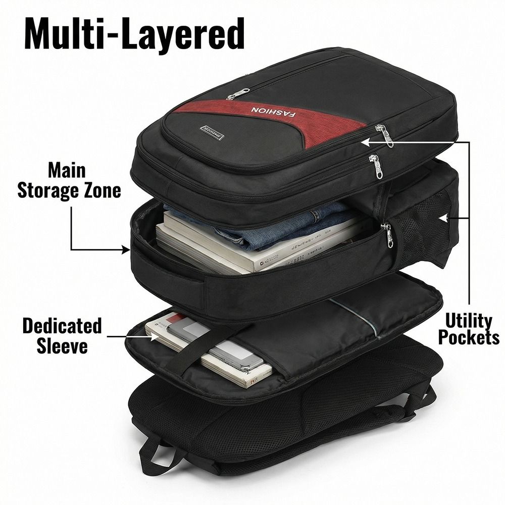 Ergonomic Travel Men Backpack Wear Resistant Large Capacity Business Backpack Fashion Oxford Cloth Laptop Shoulder Bag Daily Use