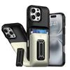Heavy Duty Shockproof Armor Phone Case with Card Pocket for iPhone 17 Pro Max iPhone 16 15 14 13 12 Stand Holder PC Cell Phone Protective Cover