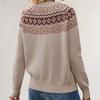 Dame Strikket Retro Rund Hals Løs Pullover Genser