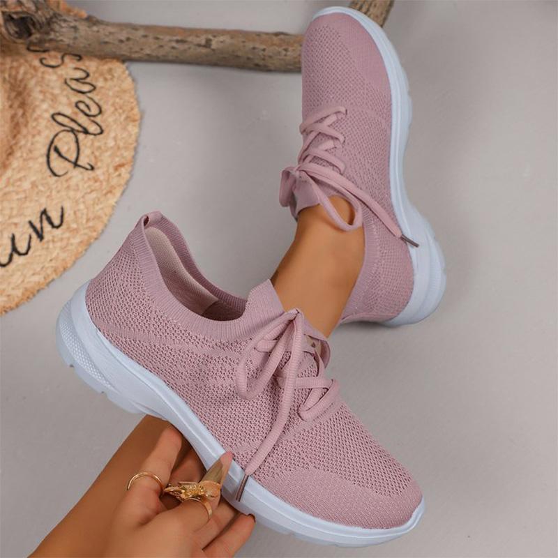 Fashion Plus Size 36-43 Pink Sneakers for Women 2025 Breathable Mesh Vulcanize Shoes Woman Non Slip Lightweight Running Shoes Female