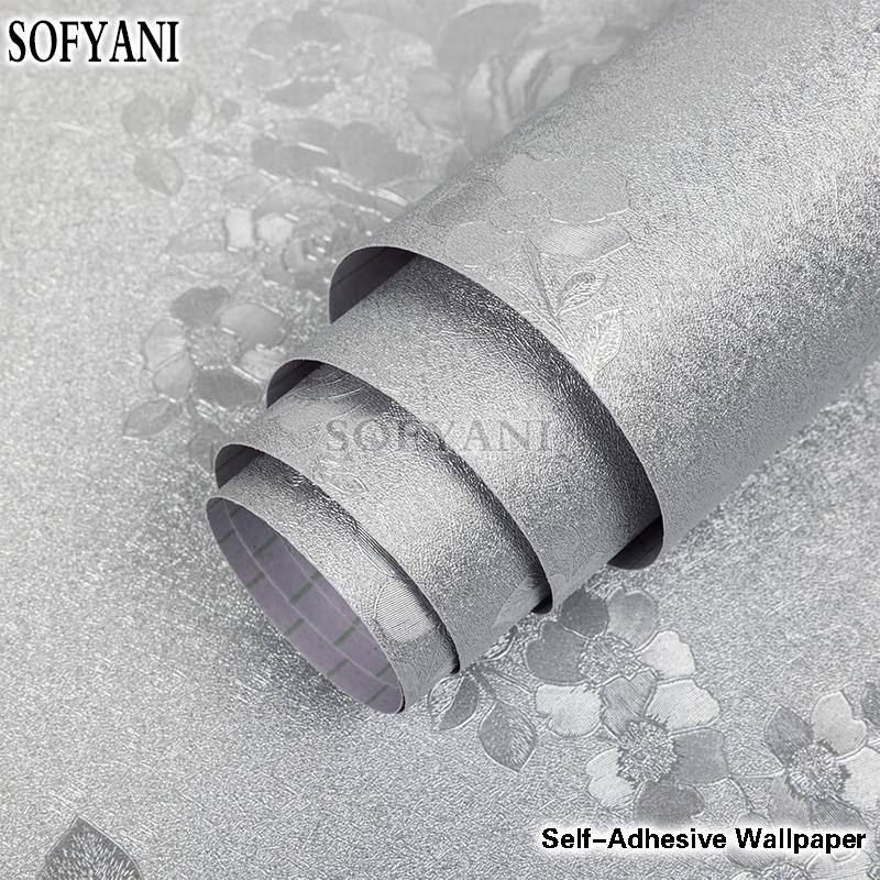 Waterproof embossed pattern wallpaper white vinyl self-adhesive paper wall furniture living room touch paper home decoration