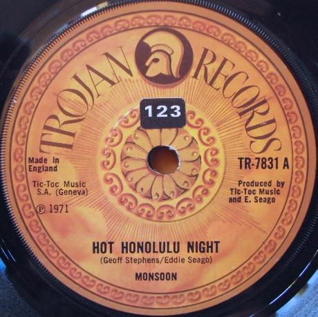 

7inch Record MONSOON Hot Honolulu Night Come Back Jane TR7831 Trojan Records 1971 UK Pop Used