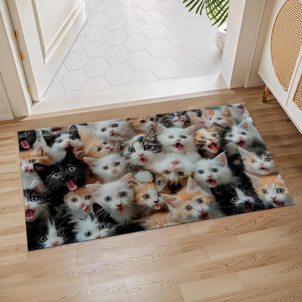 Colorful Nautical Rope Indoor Door Mat, Floor Area Rug for Entryway, Living Room,or Bathroom, Non-Slip Doormat,Vibrant Knotted
