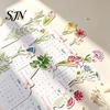 Monthly Planner For 2027 Flower Desk Calendar, English Tabletop Calendar with Wooden Base, Floral & Cat Decorative for Office Home Desktop Cute