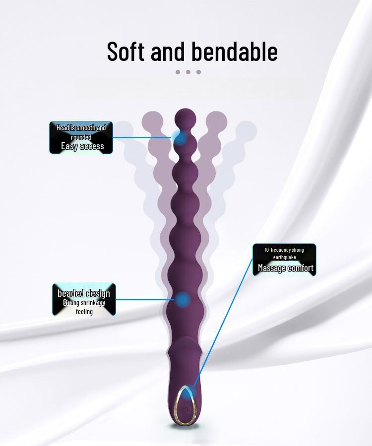 Pilot Silicone Vibrating Anal Plug – 10 Frequency Bead Massager Sex Toy