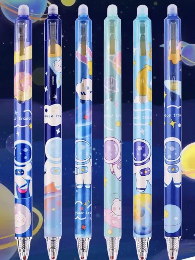 Mo Yi Cai Erasable 0.5mm Blue/Black Pen with Refill, Bullet Tip, Suitable for Students and Third Grade.