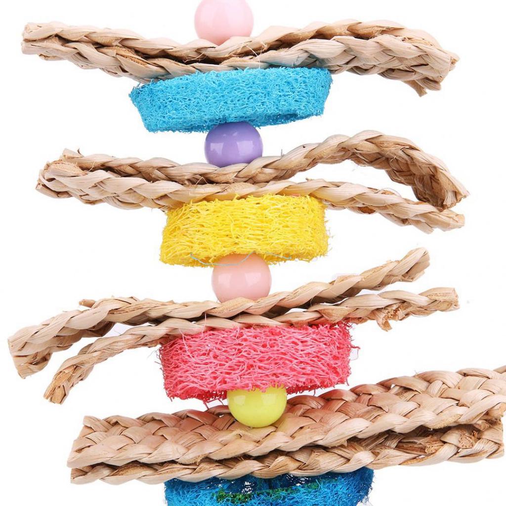 Parrot Cockatiel Parakeet Pet Bird Cage Bites Climb Chewing Swing Hanging Toy